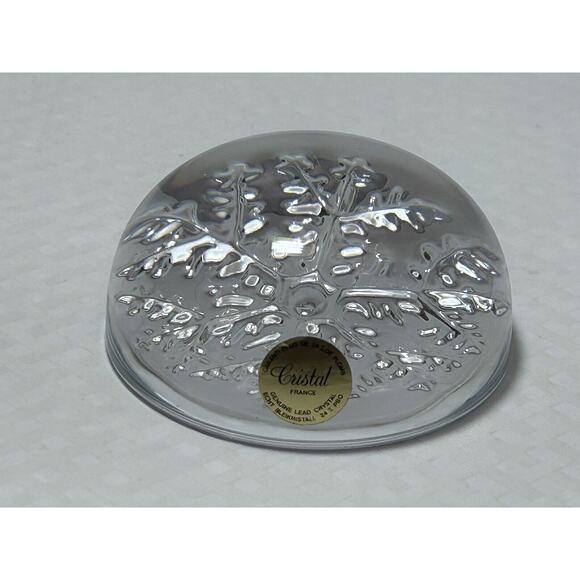 LEAD CRYSTAL Echt Bleikristall 24% PBO Snowflake Bubble Dome Paperweight - Picture 11 of 12